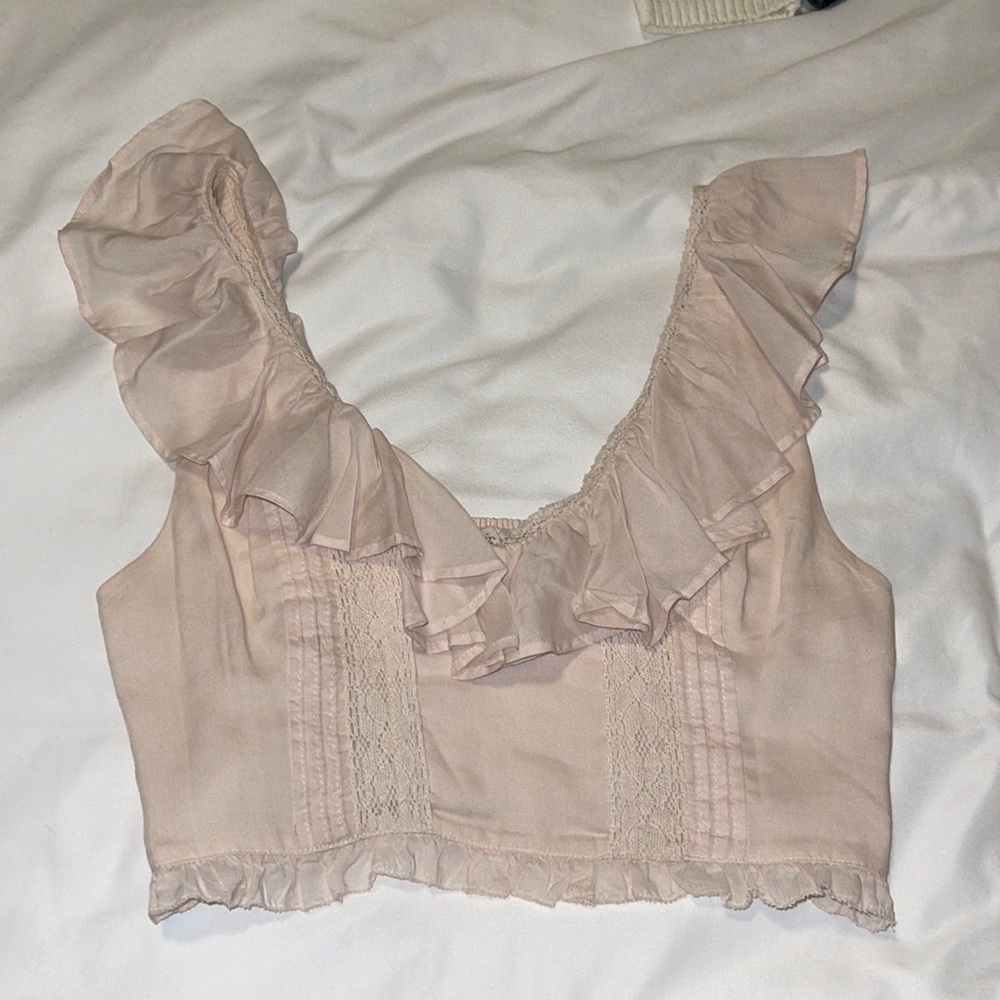 Light pink ruffle top